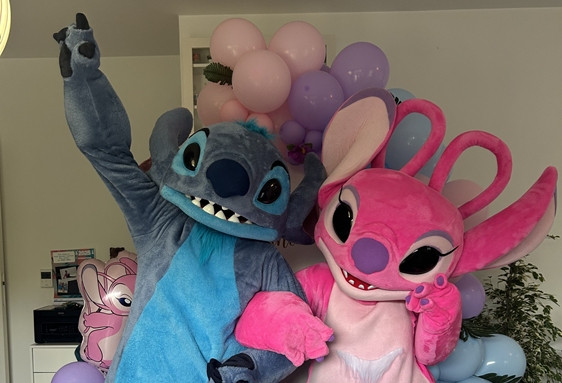 Anniversaire enfant mascotte Stitch à domicile de 1 à 12 ans