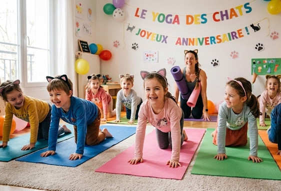 Anniversaire enfant le Yoga des chats à domicile de 5 à 8 ans